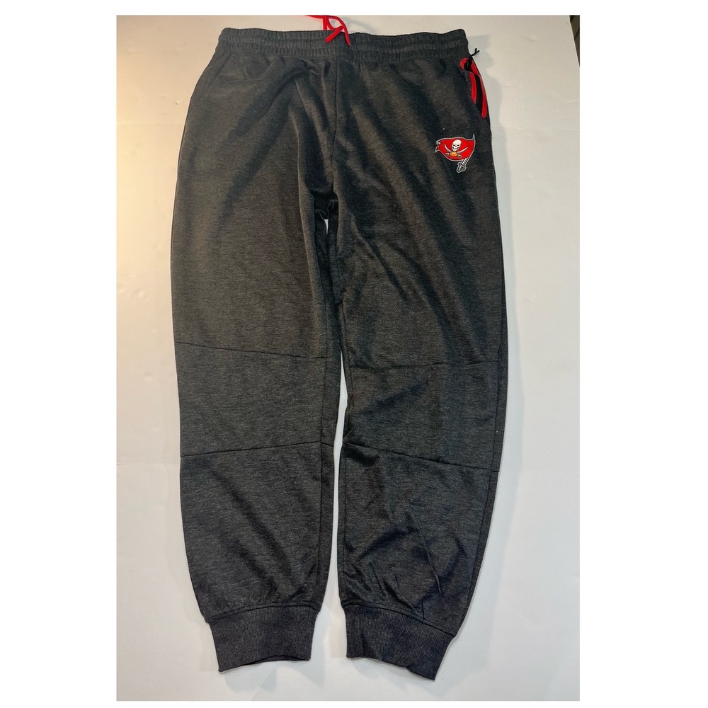 NFL Tampa Bay Buccaneers Joggers Mens XXL Grey Red Accents Zipper Loungewear